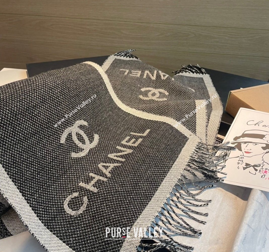 Chanel Wool Long Scarf 34x200cm Grey 2024 CH102107 (XMN-241021020)