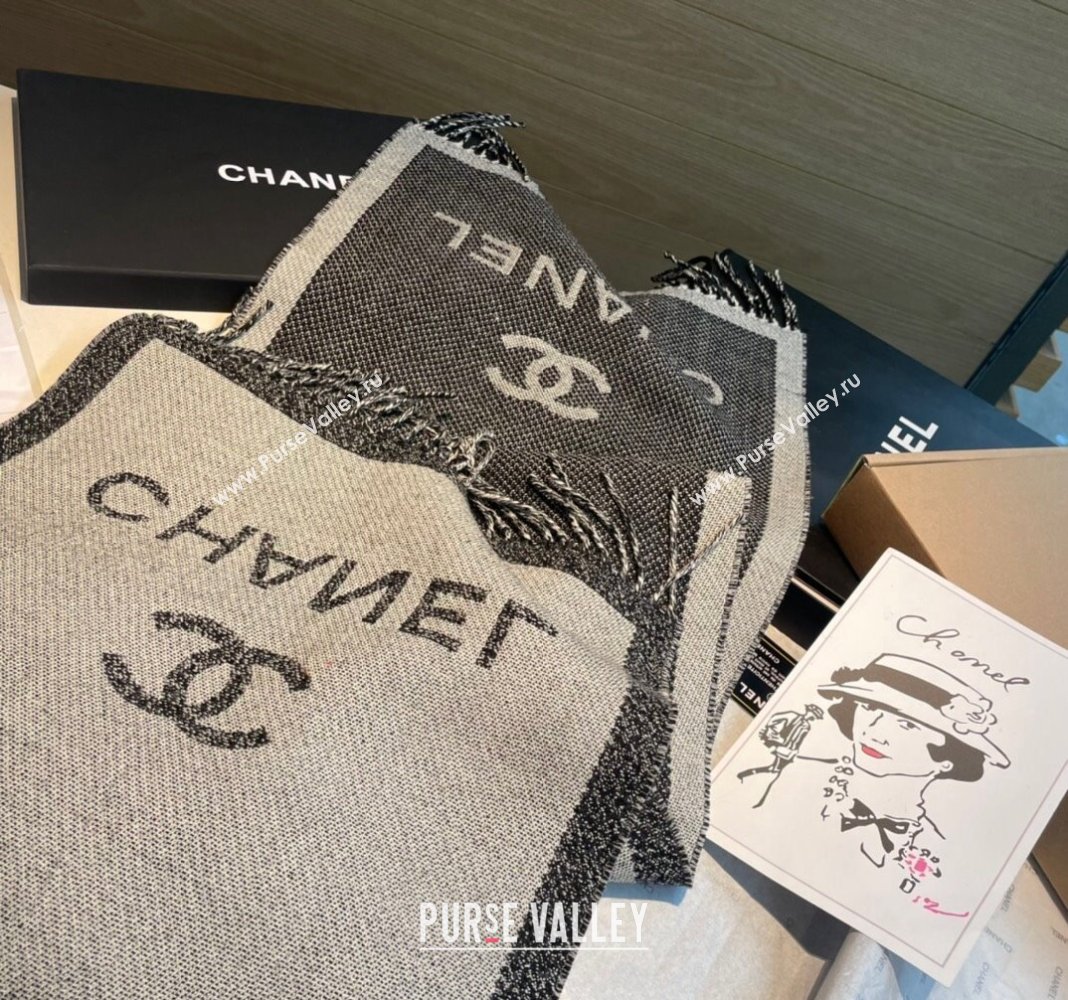 Chanel Wool Long Scarf 34x200cm Grey 2024 CH102107 (XMN-241021020)