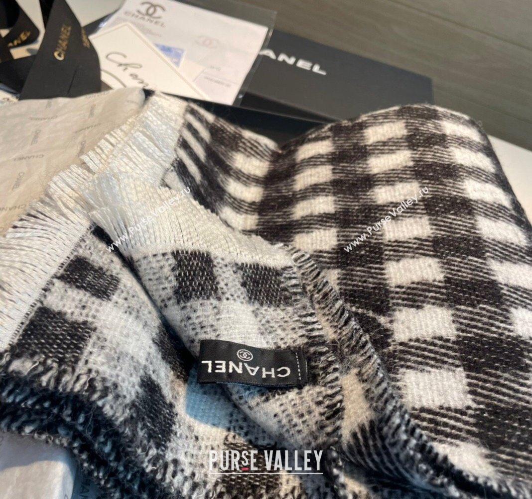 Chanel Check Cashmere Wool Long Scarf 60x190cm 2024 CH102107 (XMN-241021022)