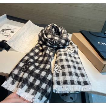 Chanel Check Cashmere Wool Long Scarf 60x190cm 2024 CH102107 (XMN-241021022)