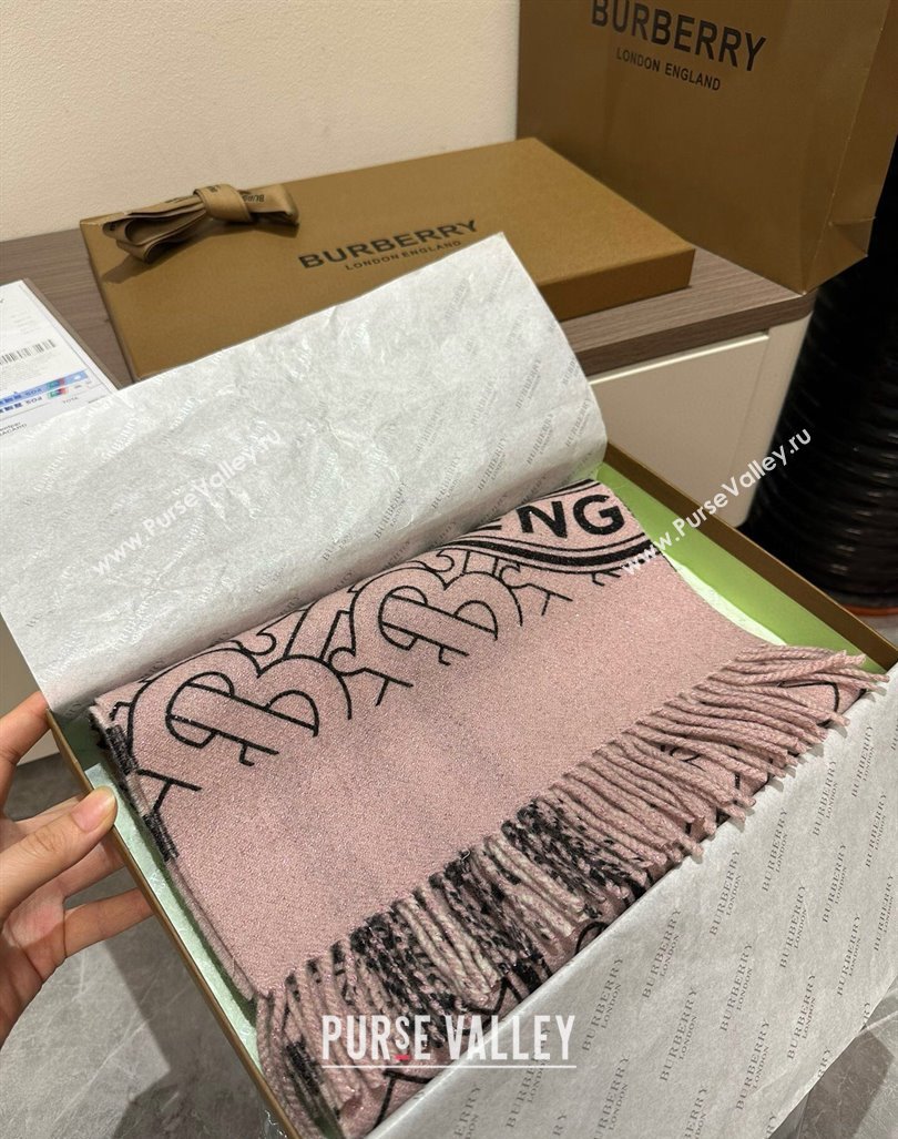 Burberry TB Cashmere Long Scarf 30x190 Light Pink 2024 BR102101 (XMN-241021106)