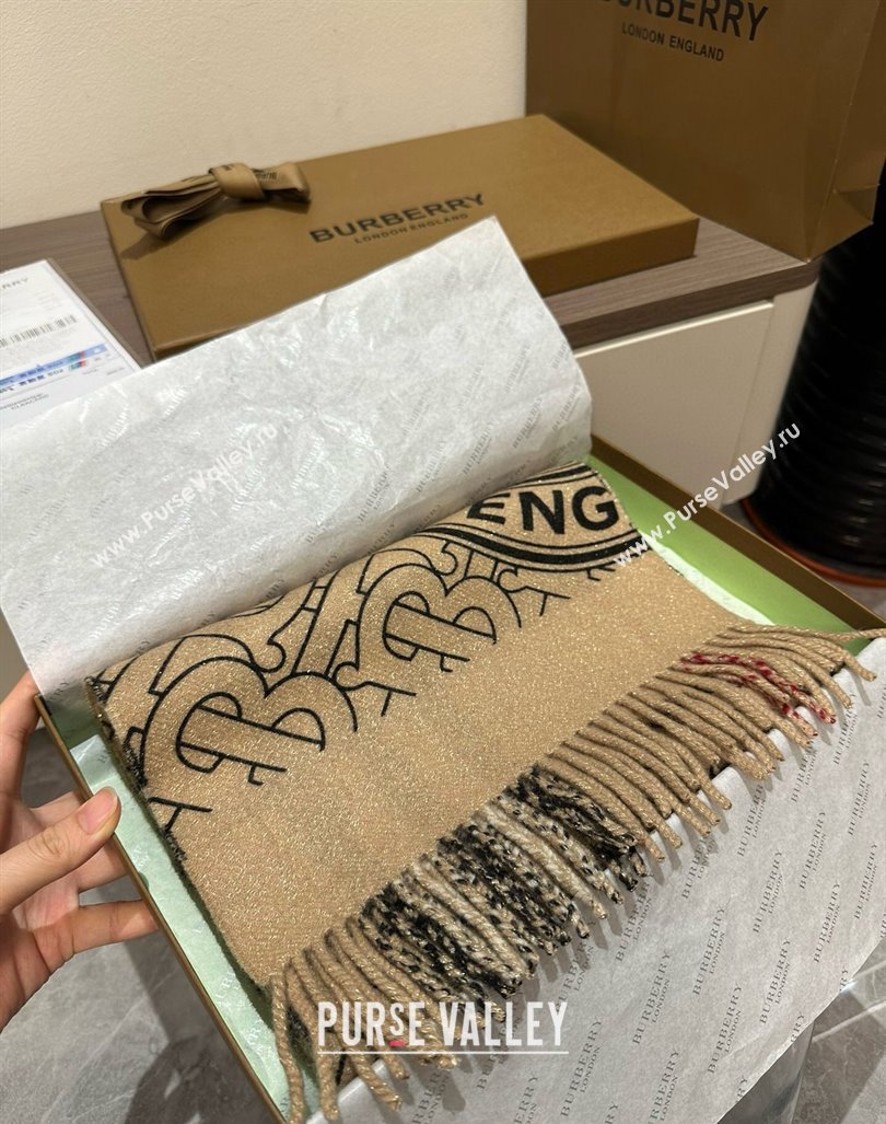 Burberry TB Cashmere Long Scarf 30x190 Beige 2024 BR102101 (XMN-241021107)