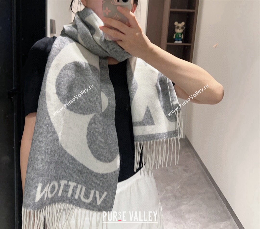 Louis Vuitton The Ultimate Cashmere Long Scarf 70x185cm Grey 2024 LV102102 (A-241021094)