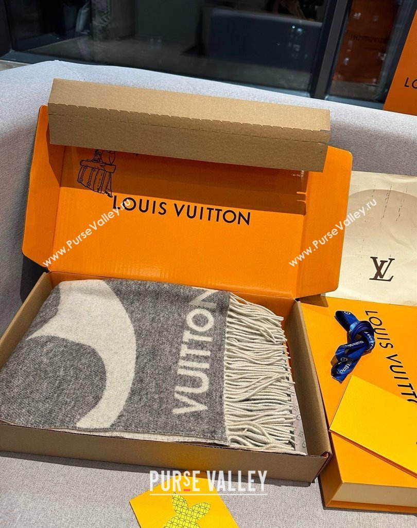 Louis Vuitton The Ultimate Cashmere Long Scarf 70x185cm Grey 2024 LV102102 (A-241021094)