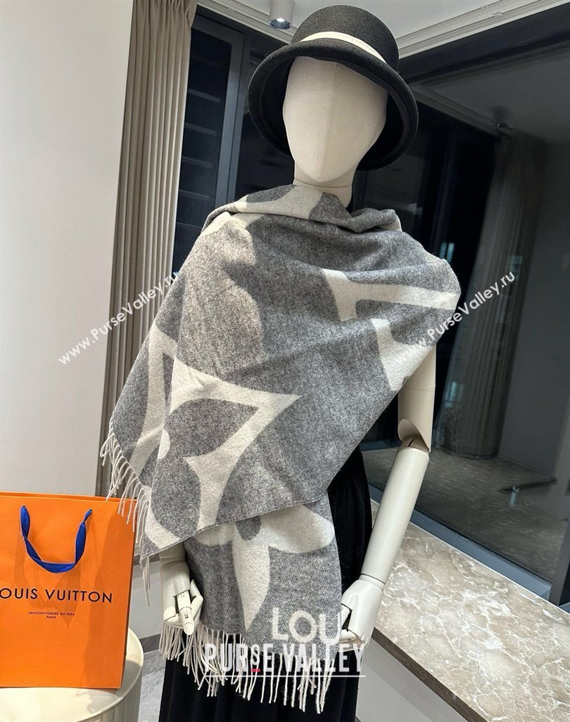 Louis Vuitton The Ultimate Cashmere Long Scarf 70x185cm Grey 2024 LV102102 (A-241021094)