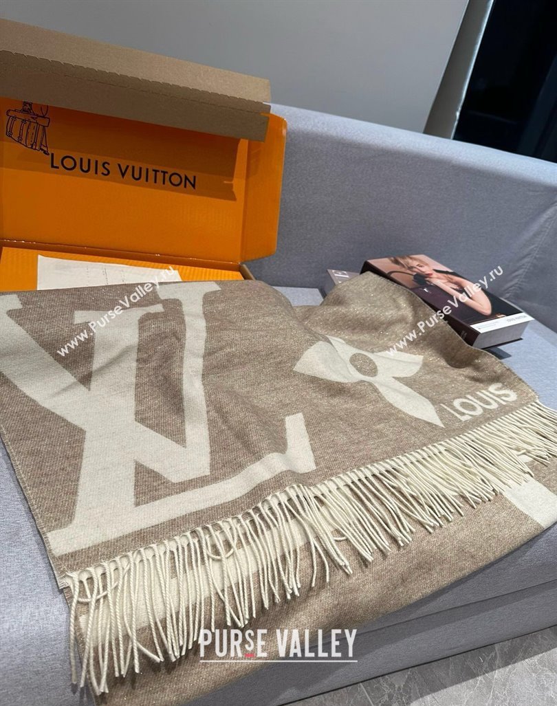 Louis Vuitton The Ultimate Cashmere Long Scarf 70x185cm Beige 2024 LV102102 (A-241021095)