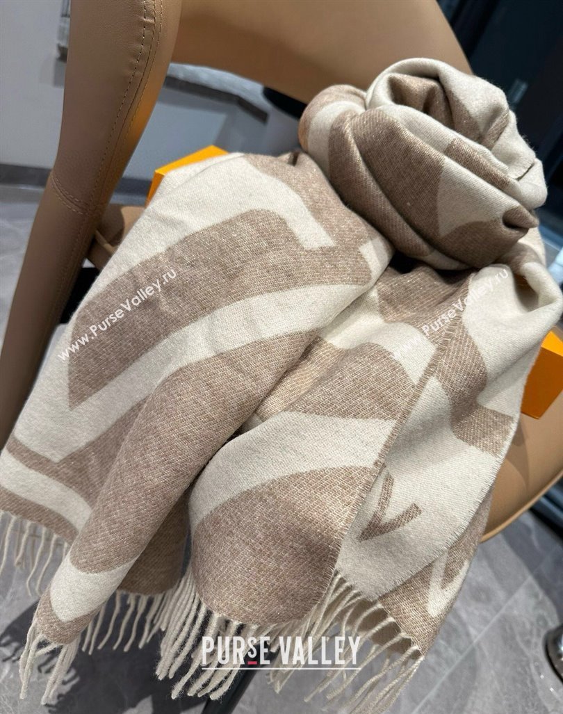 Louis Vuitton The Ultimate Cashmere Long Scarf 70x185cm Beige 2024 LV102102 (A-241021095)