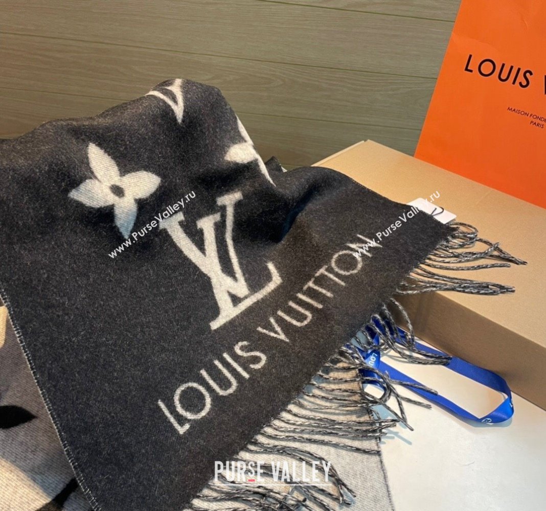 Louis Vuitton Reykjavik Long Scarf 45x170cm Black 2024 LV102103 (XMN-241021096)