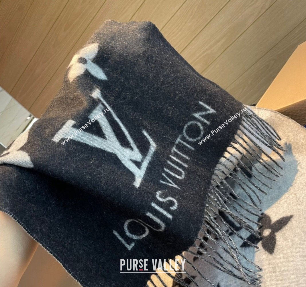 Louis Vuitton Reykjavik Long Scarf 45x170cm Black 2024 LV102103 (XMN-241021096)