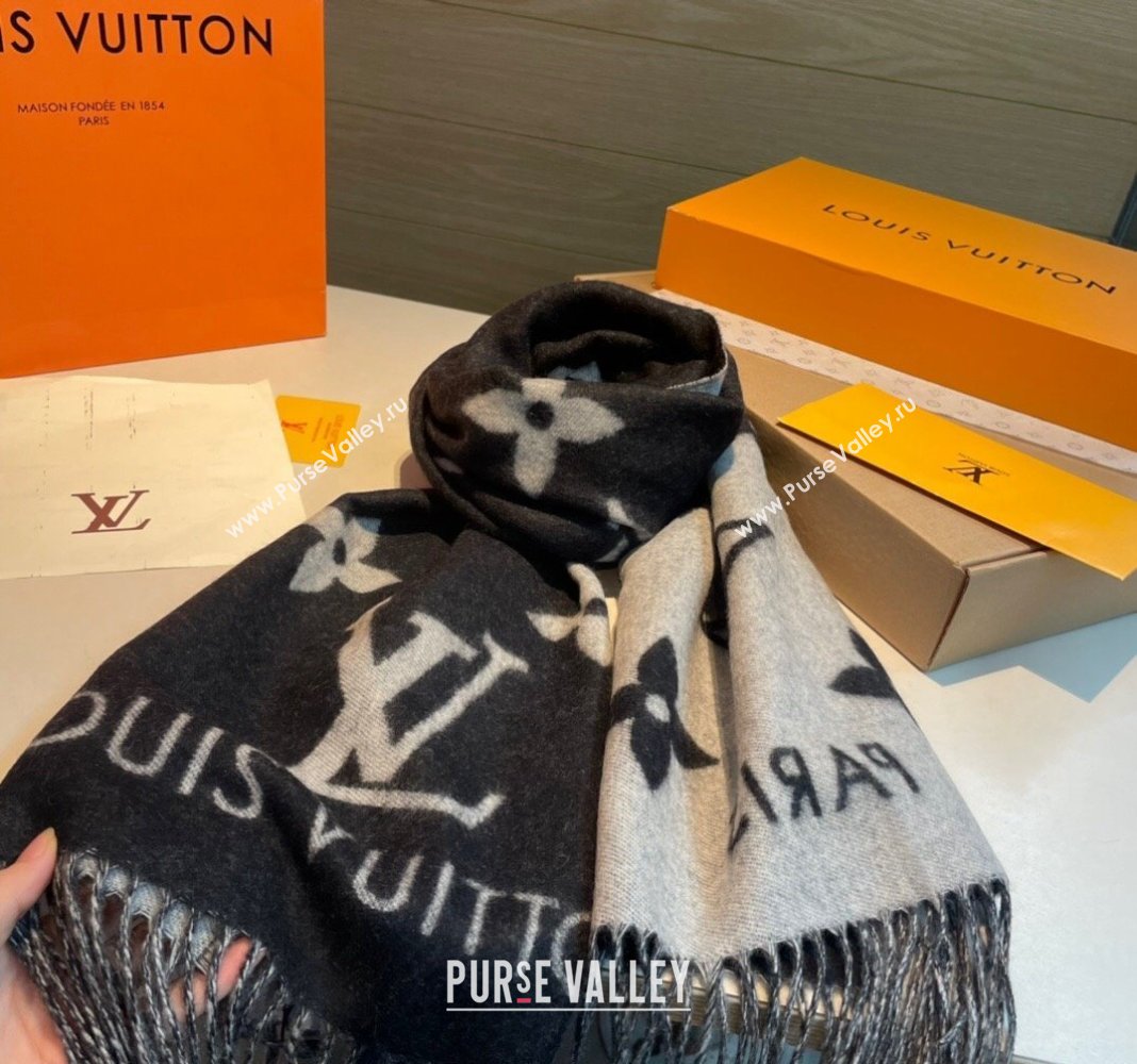 Louis Vuitton Reykjavik Long Scarf 45x170cm Black 2024 LV102103 (XMN-241021096)