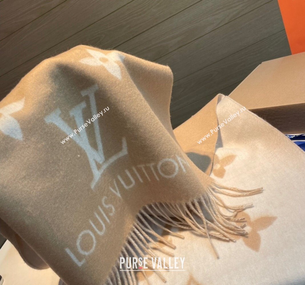 Louis Vuitton Reykjavik Long Scarf 45x170cm Light Brown 2024 LV102103 (XMN-241021100)