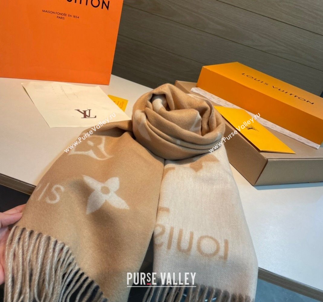 Louis Vuitton Reykjavik Long Scarf 45x170cm Light Brown 2024 LV102103 (XMN-241021100)