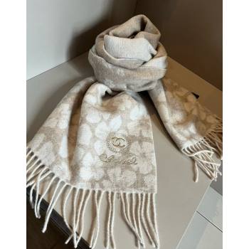 Chanel Bloom Cashmere Long Scarf 32x180cm Beige 2024 CH102108 (XMN-241021026)