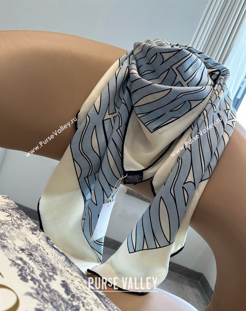 Dior Miss Dior Cashmere Silk Shawl Scarf 140cm Blue 2024 (XMN-241021109)