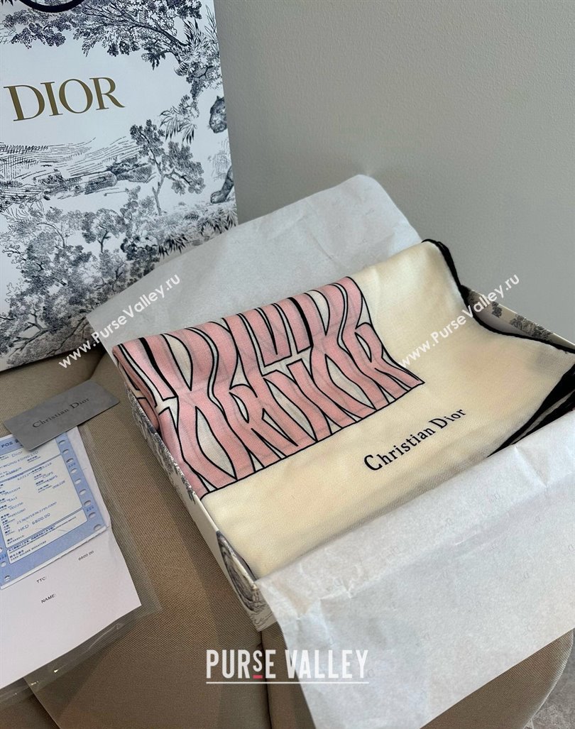 Dior Miss Dior Cashmere Silk Shawl Scarf 140cm Pink 2024 (XMN-241021110)