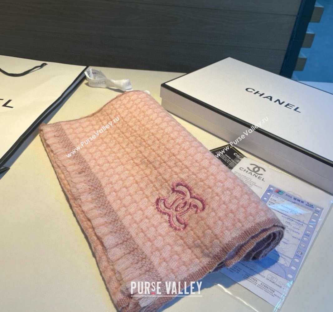 Chanel Cashmere Long Scarf 30x190cm Pink 2024 CH102110 (XMN-241021032)