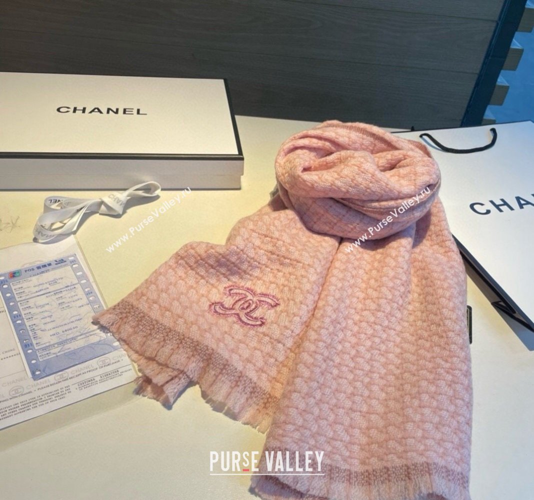 Chanel Cashmere Long Scarf 30x190cm Pink 2024 CH102110 (XMN-241021032)