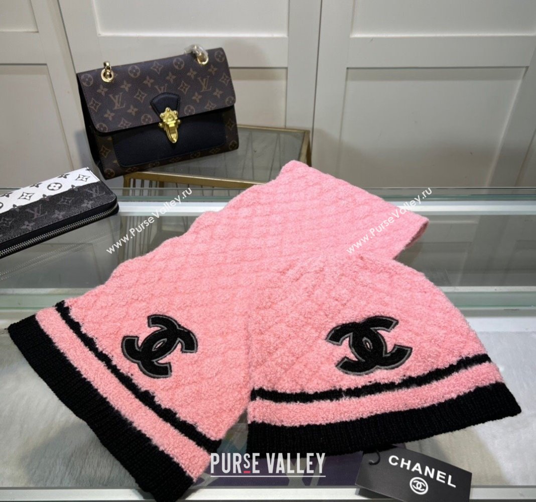 Chanel Long Scarf and Hat Set Pink 2024 CH102113 (MAO-241021042)