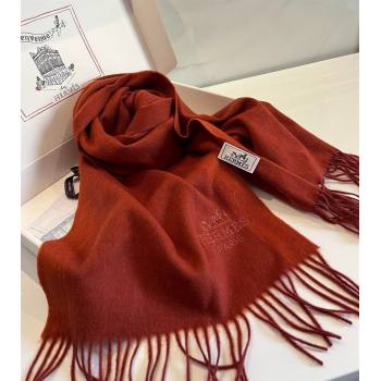 Hermes Cashmere Long Scarf 30x180cm Red 2024 1021001 (XMN-241021001)