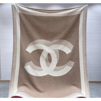 Chanel Wool and Cashmere Blanket 140x190cm Beige/White 2024 (A-241021056)