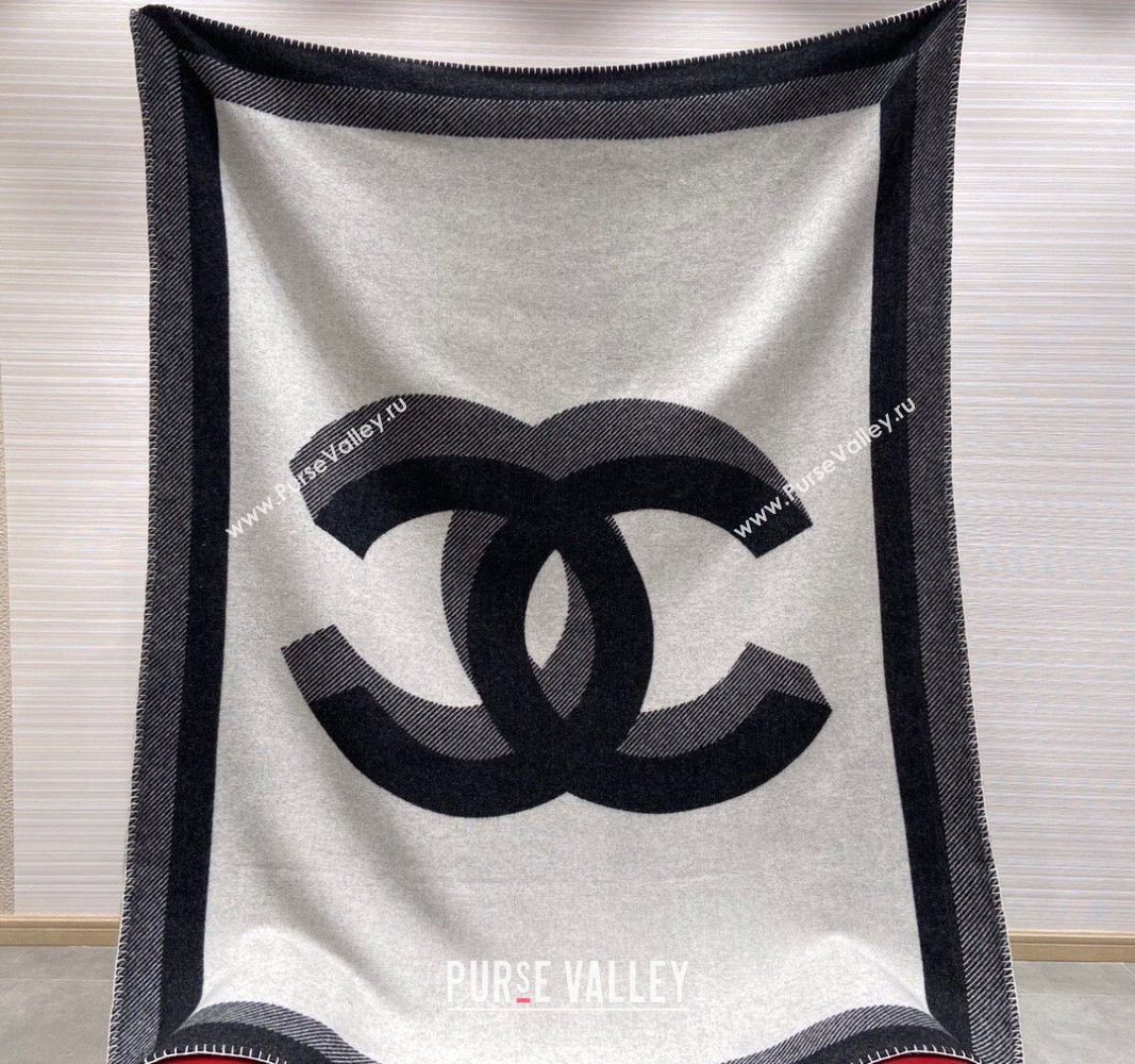 Chanel Wool and Cashmere Blanket 140x190cm Black 2024 (A-241021057)