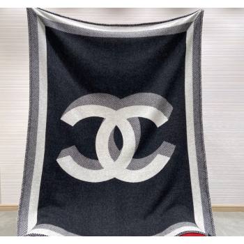 Chanel Wool and Cashmere Blanket 140x190cm Black 2024 (A-241021057)