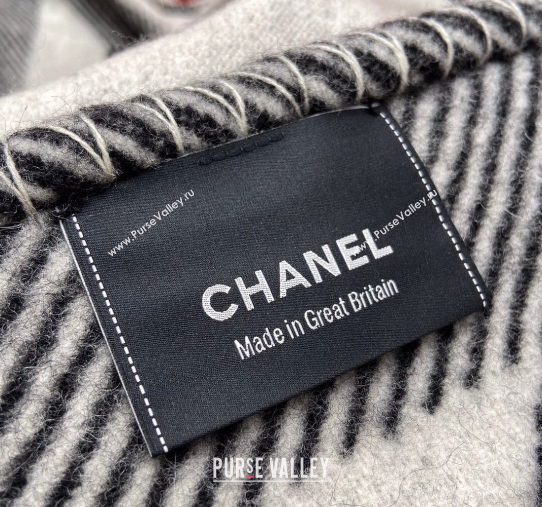 Chanel Wool and Cashmere Blanket 140x190cm Black 2024 (A-241021057)