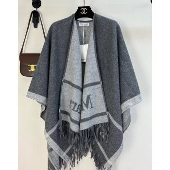 MaxMara Wool Cape 130x160cm Grey 2024 (A-241021058)