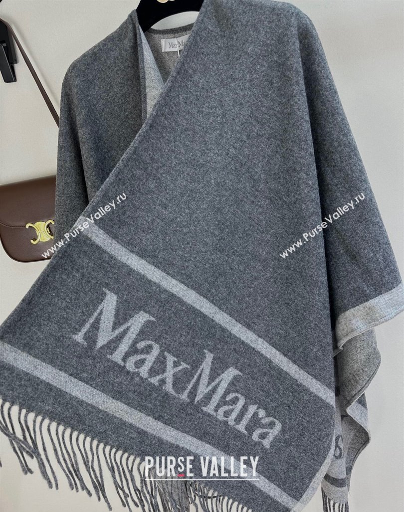 MaxMara Wool Cape 130x160cm Grey 2024 (A-241021058)