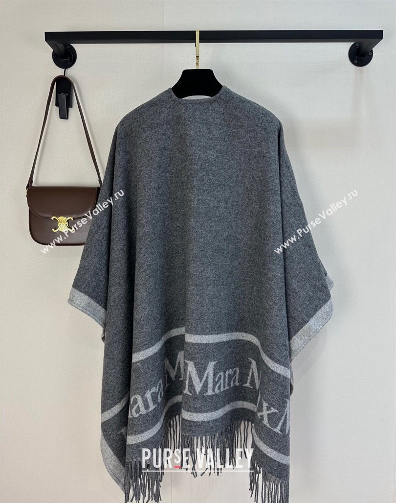 MaxMara Wool Cape 130x160cm Grey 2024 (A-241021058)