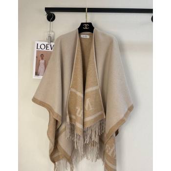 MaxMara Wool Cape 130x160cm Beige 2024 (A-241021059)