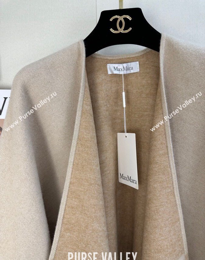 MaxMara Wool Cape 130x160cm Beige 2024 (A-241021059)