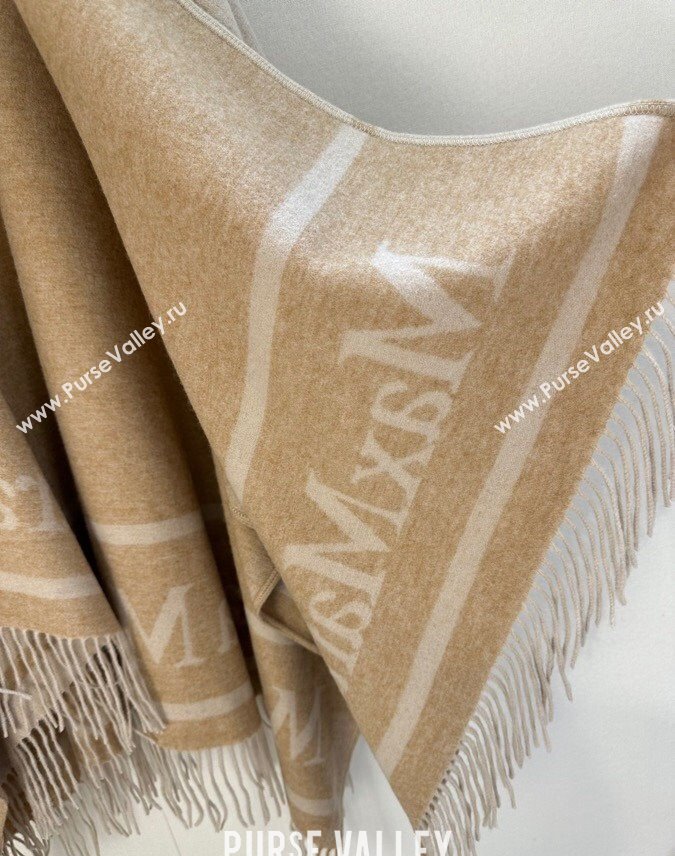 MaxMara Wool Cape 130x160cm Beige 2024 (A-241021059)