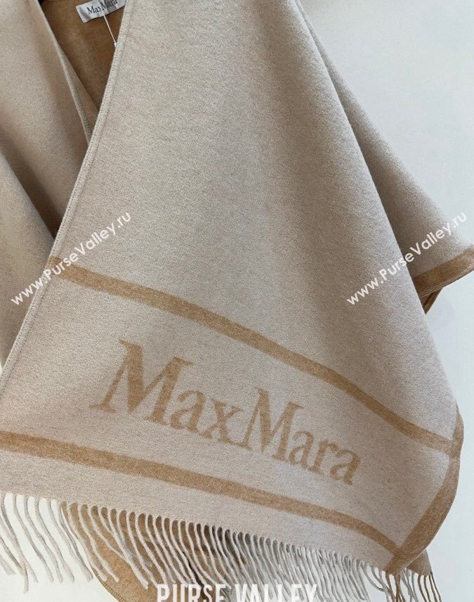 MaxMara Wool Cape 130x160cm Beige 2024 (A-241021059)