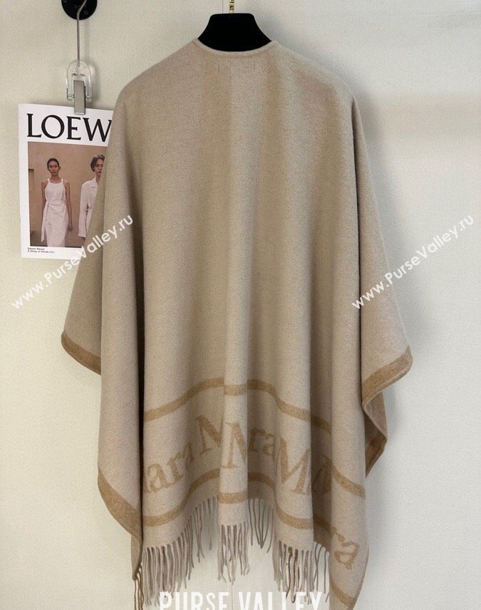 MaxMara Wool Cape 130x160cm Beige 2024 (A-241021059)