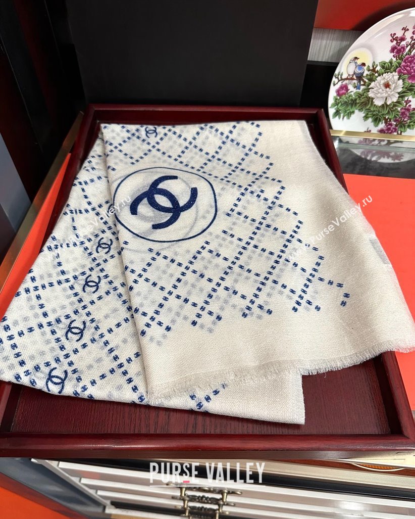 Chanel Cashmere Long Scarf 100x200 White 2024 CH102114 (A-241021061)