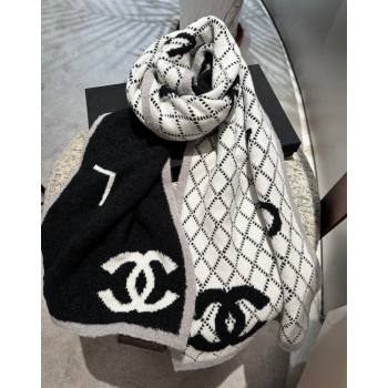 Chanel Coco Knit Cashmere Long Scarf 35x180cm Black 2024 CH102116 (A-241021068)