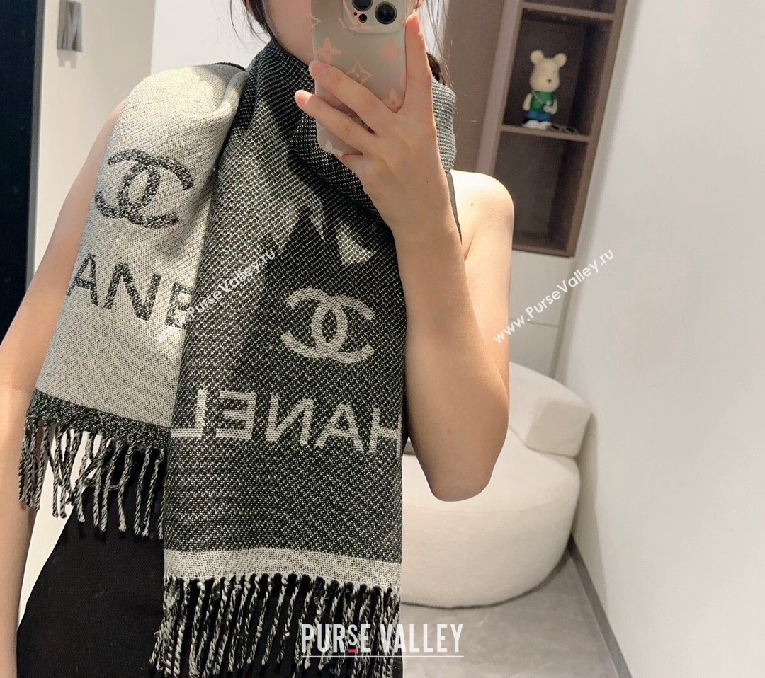 Chanel Wool Long Scarf 34x200cm Grey 2024 CH102107 (XMN-241021020)