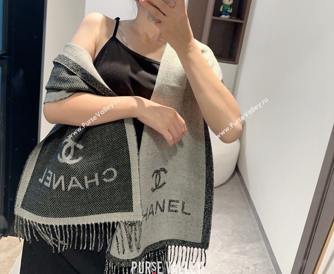 Chanel Wool Long Scarf 34x200cm Grey 2024 CH102107 (XMN-241021020)