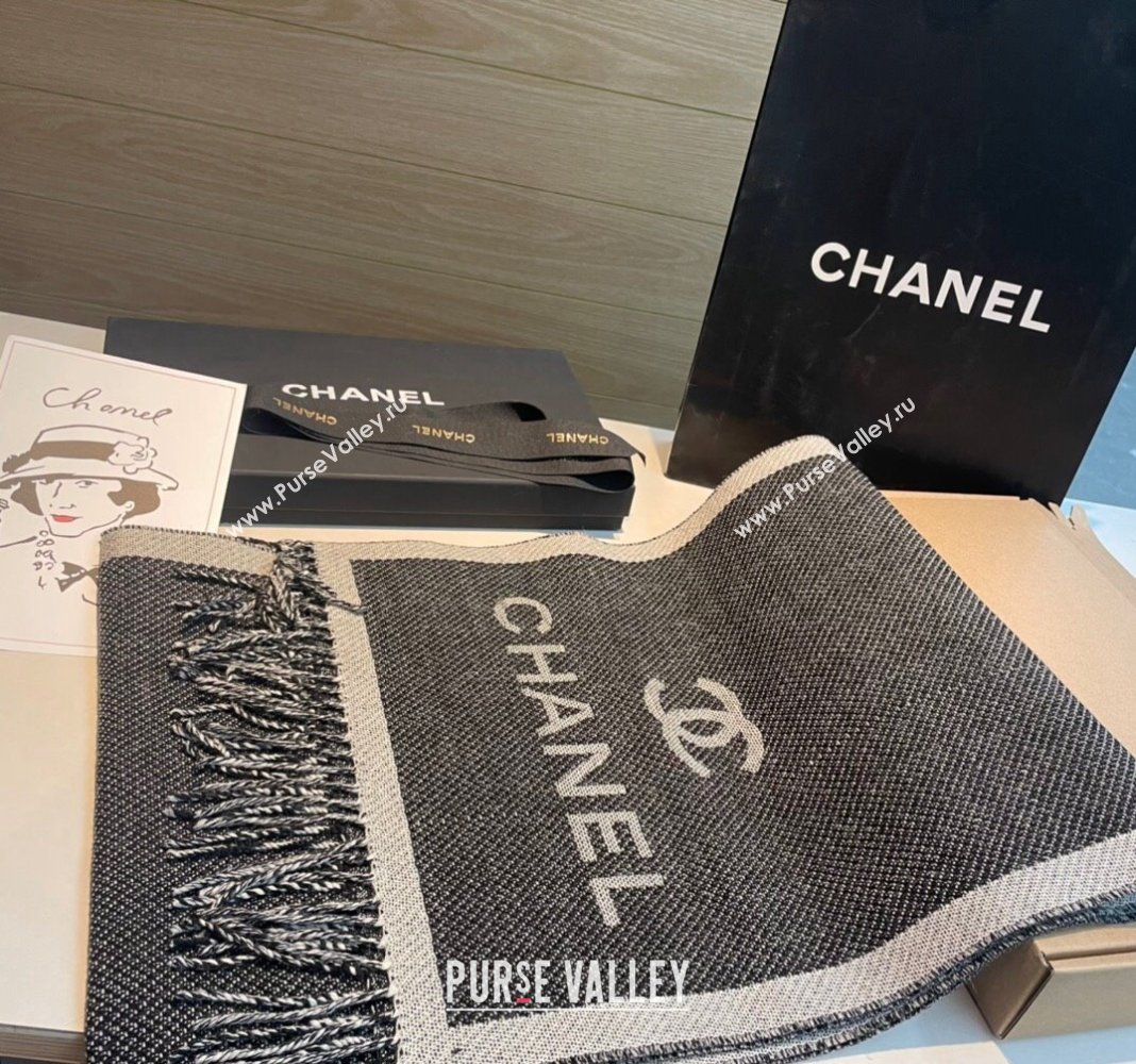 Chanel Wool Long Scarf 34x200cm Grey 2024 CH102107 (XMN-241021020)