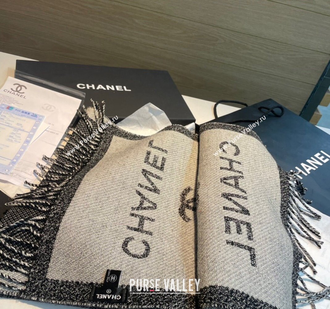 Chanel Wool Long Scarf 34x200cm Grey 2024 CH102107 (XMN-241021020)