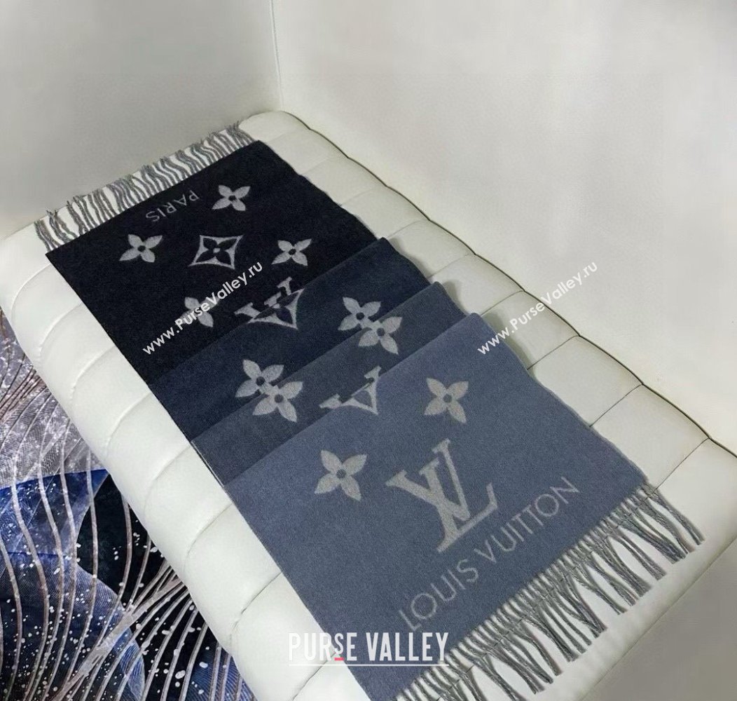 Louis Vuitton Reykjavik Gradient Cashmere Long Scarf 45x190cm Grey 2024 (A-241128043)