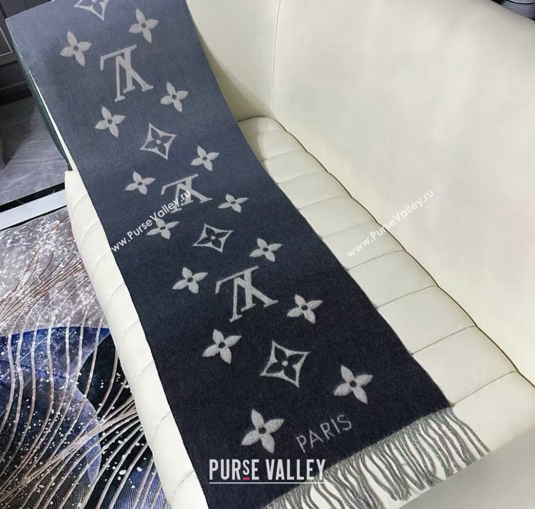 Louis Vuitton Reykjavik Gradient Cashmere Long Scarf 45x190cm Grey 2024 (A-241128043)