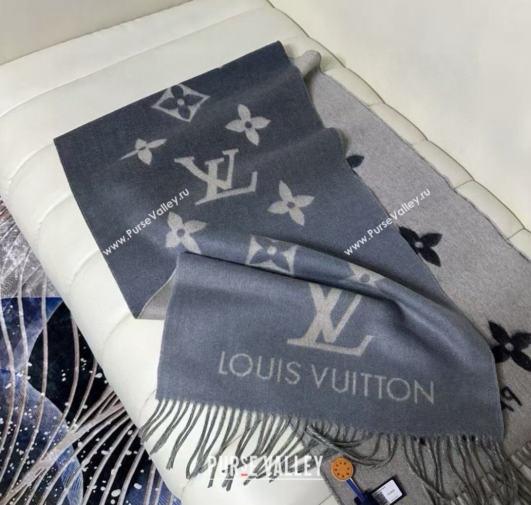 Louis Vuitton Reykjavik Gradient Cashmere Long Scarf 45x190cm Grey 2024 (A-241128043)