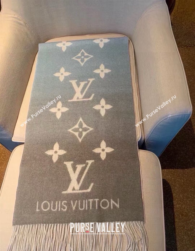 Louis Vuitton Reykjavik Gradient Cashmere Long Scarf 45x190cm Blue 2024 (A-241128044)