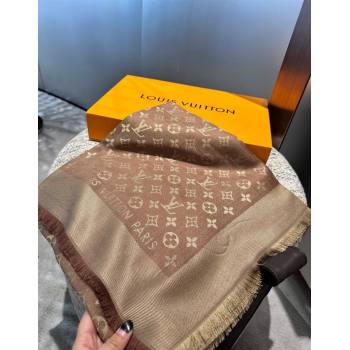 Louis Vuitton Classic Monogram Shawl Scarf 140cm Coffee Brown 2024 1128 (A-241128046)