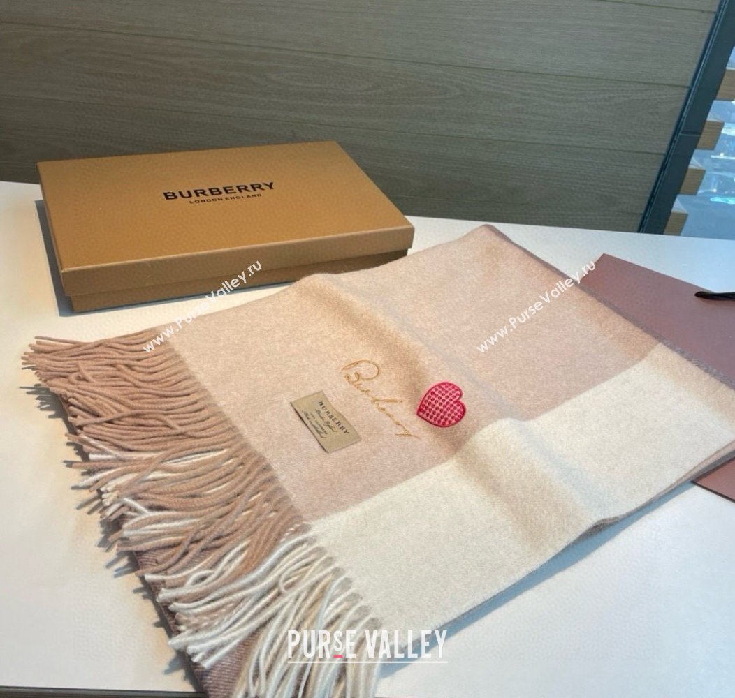 Burberry Heart Cashmere Long Scarf 70x200cm Beige 2024 1128 (XMN-241128003)