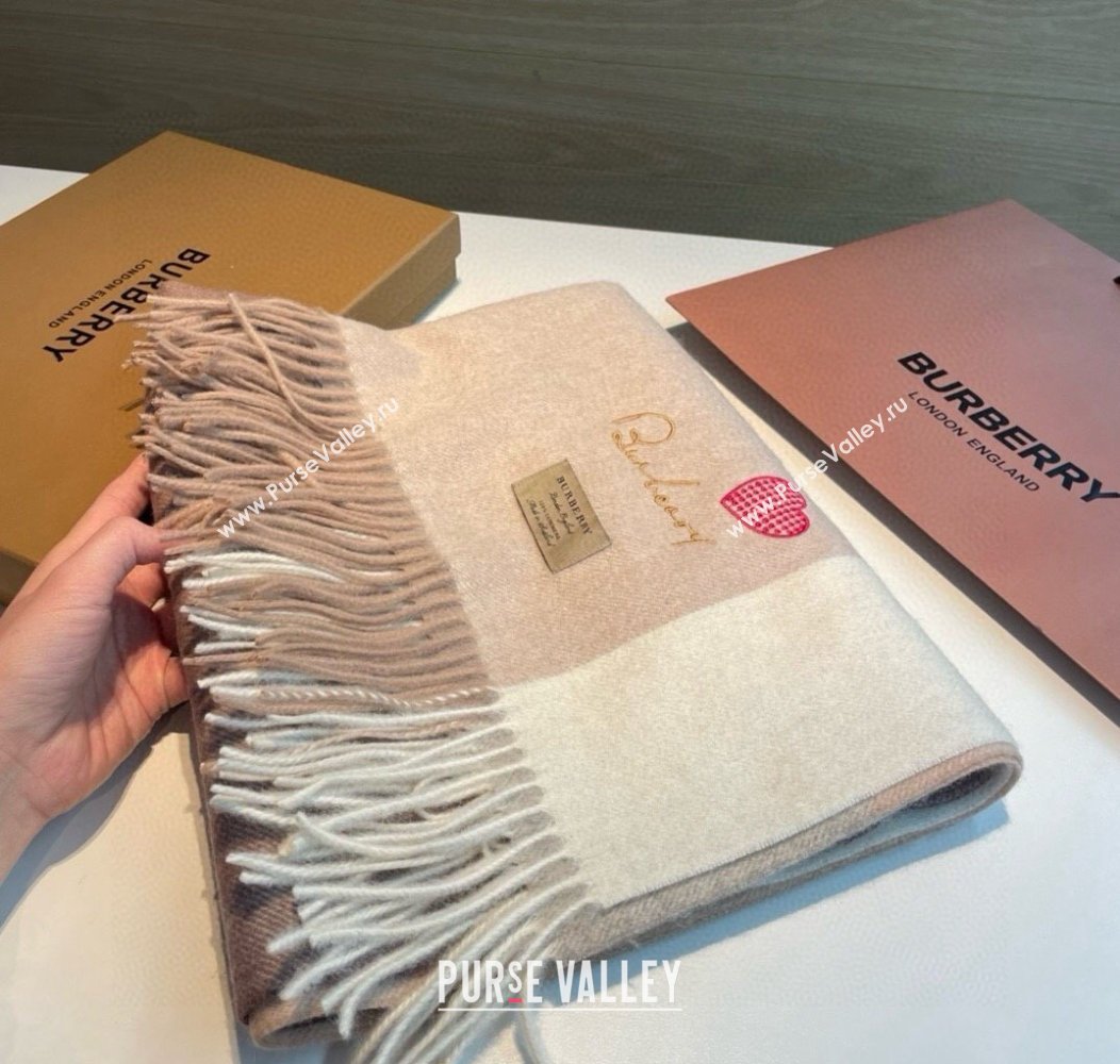 Burberry Heart Cashmere Long Scarf 70x200cm Beige 2024 1128 (XMN-241128003)