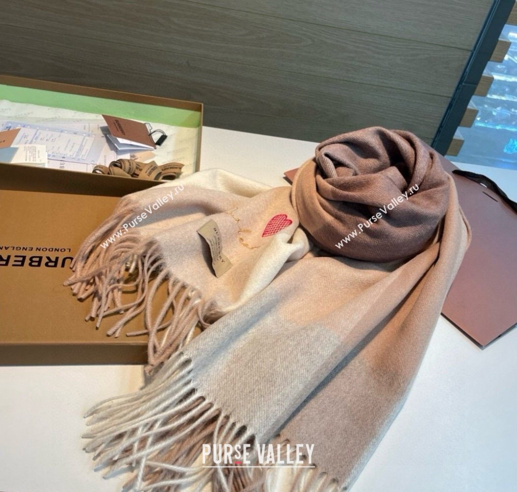 Burberry Heart Cashmere Long Scarf 70x200cm Beige 2024 1128 (XMN-241128003)