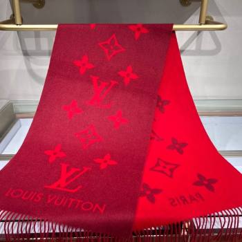 Louis Vuitton Reykjavik Cashmere Long Scarf 45x180cm Dark Red 2024 1128 (A-241128059)